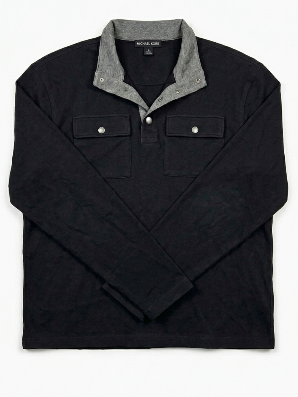 MEN'S- ​Michael Kors Utility Snap Jacket - Black/Grey
